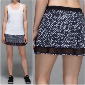 ❤️LULULEMON HOT TIMES HIGH RISE SKIRT/SKORT-NET POP WHITE/BLACK-4❤️
